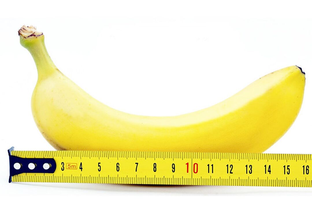 banana z ravnilom simbolizira merjenje penisa po operaciji
